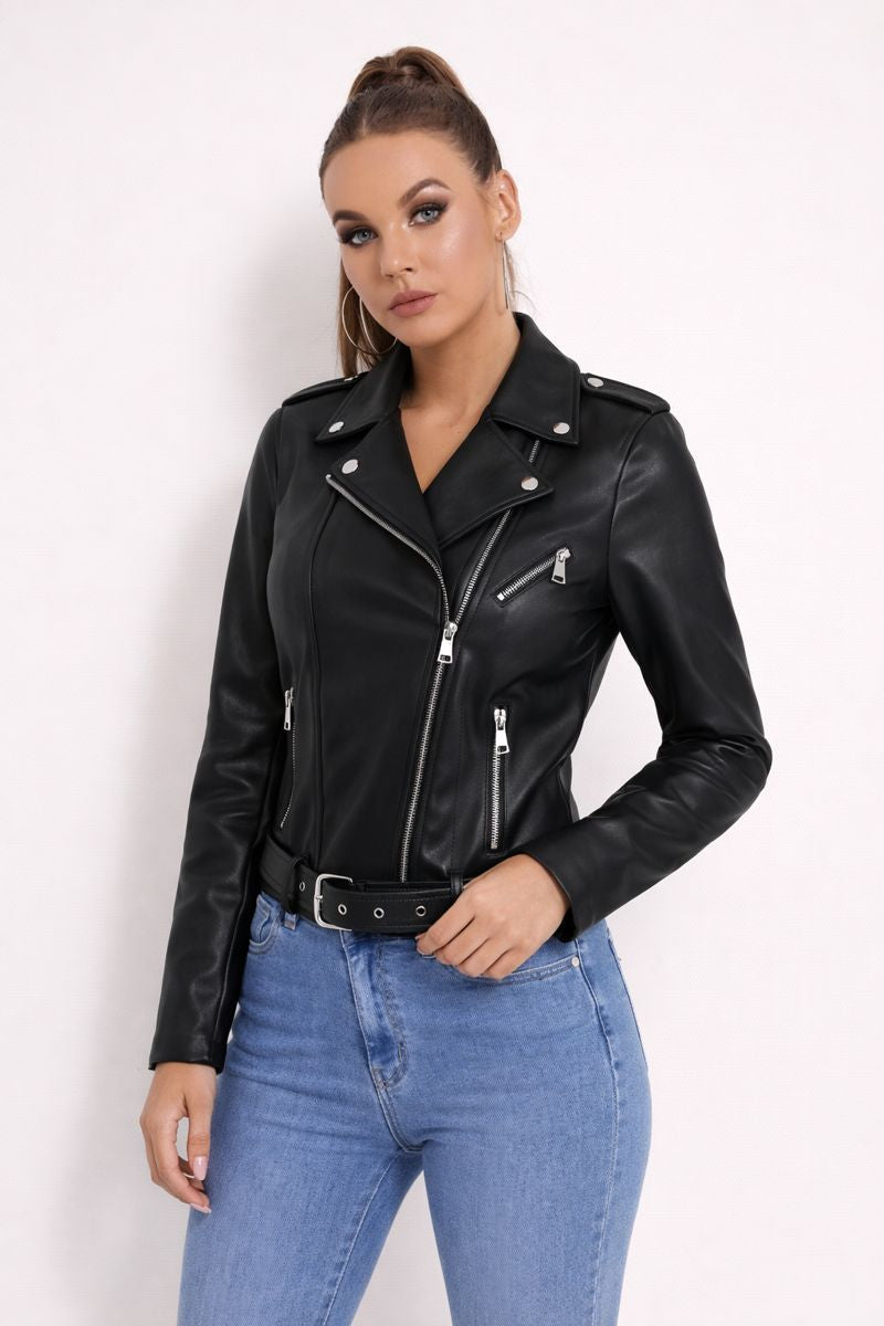 Saelia Biker Jacket with Pockets