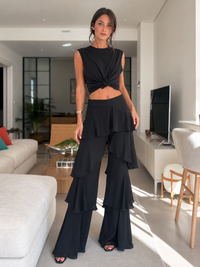 Philippa – Ruffle Wide Leg Trouser Set