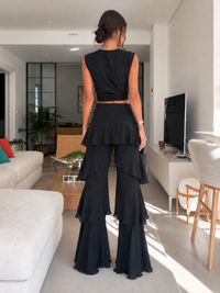 Philippa – Ruffle Wide Leg Trouser Set
