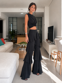 Philippa – Ruffle Wide Leg Trouser Set
