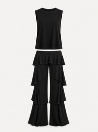 Philippa – Ruffle Wide Leg Trouser Set
