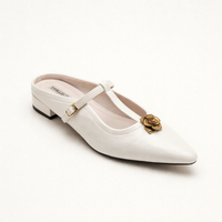 Floriane Pointed-Toe Gold-Detail Heels