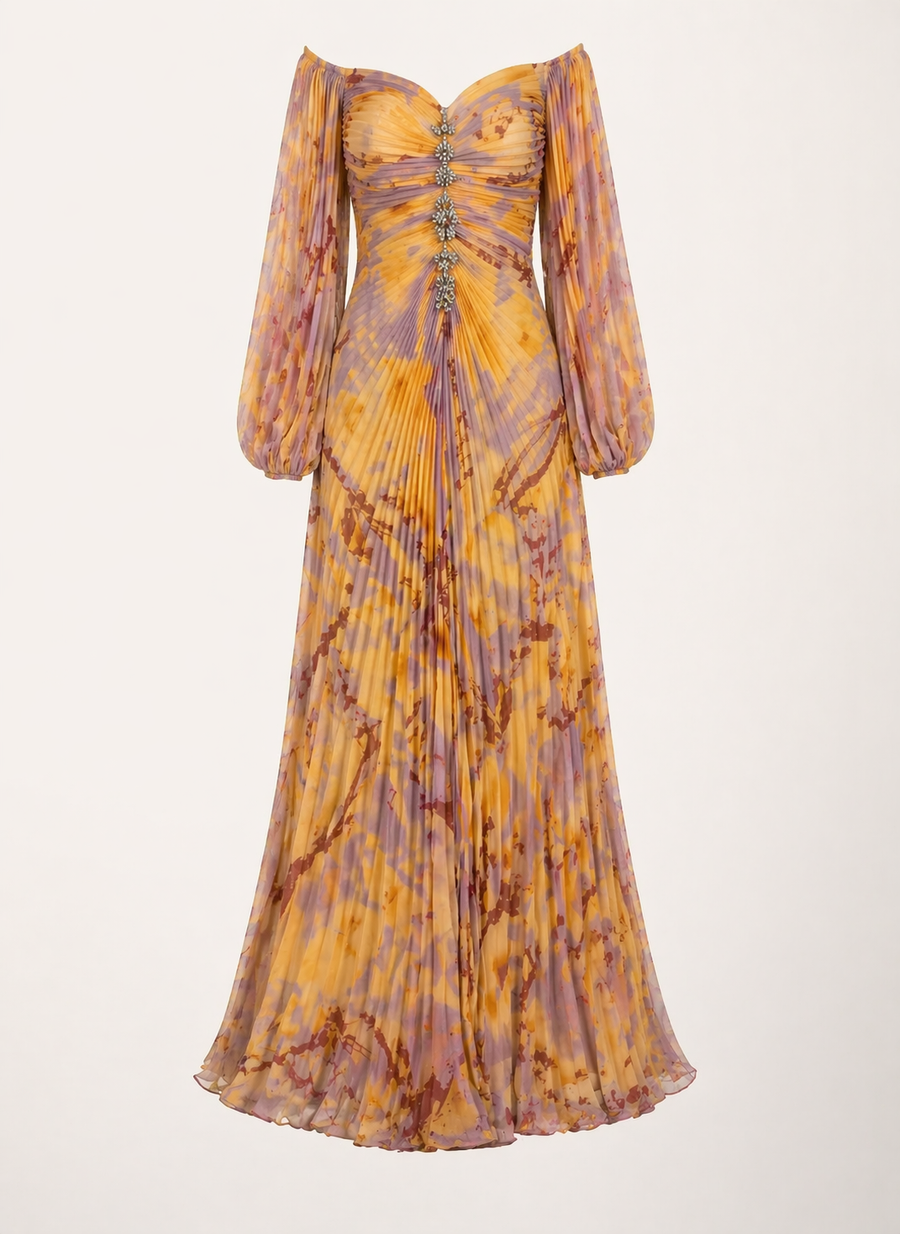 Lucia Pleated Maxi Dress