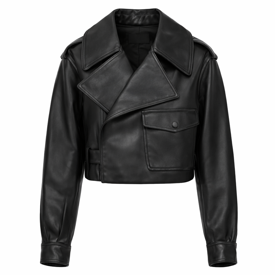 Lauren Wide-Lapel Cropped Jacket