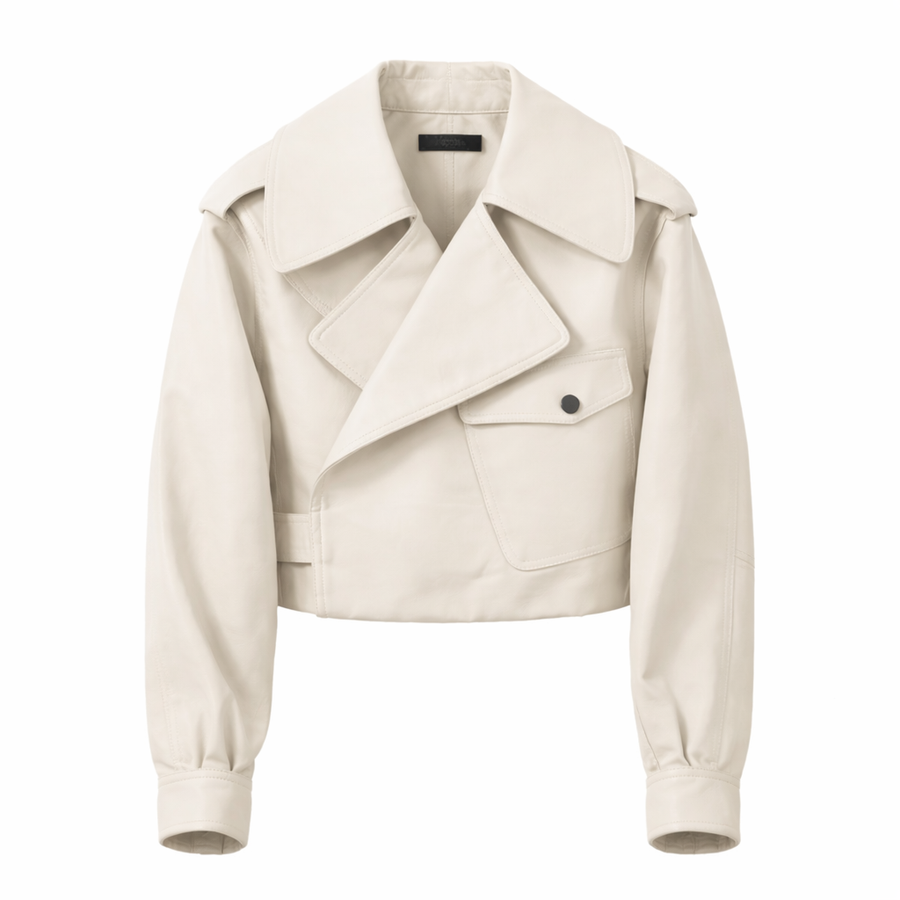 Lauren Wide-Lapel Cropped Jacket