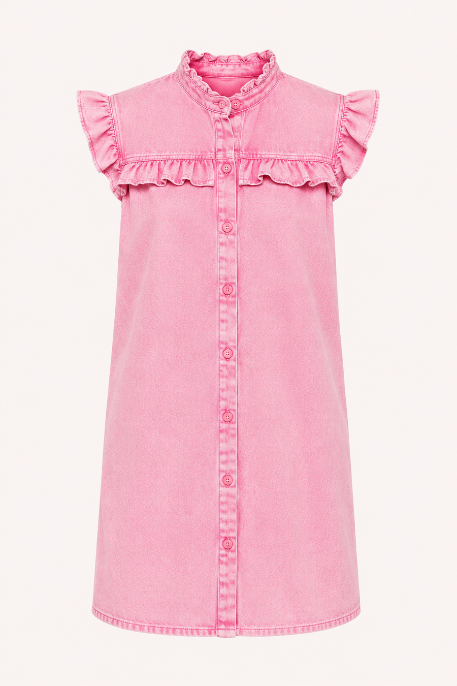 Meike Ruffled Denim Mini Dress