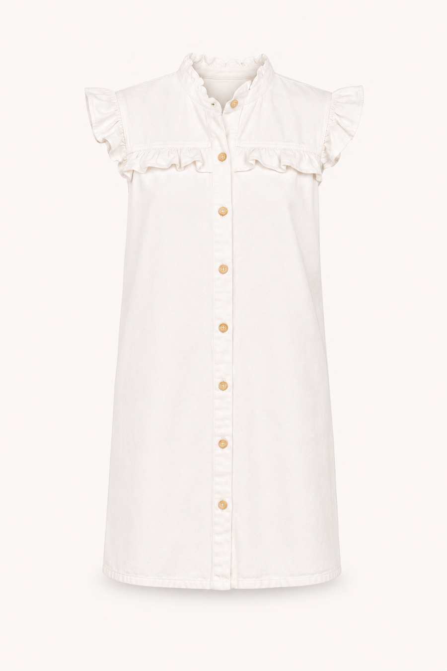 Meike Denim Ruffle Mini Dress