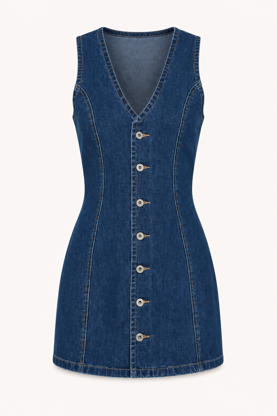 Ilse Denim V-Neck Mini Dress