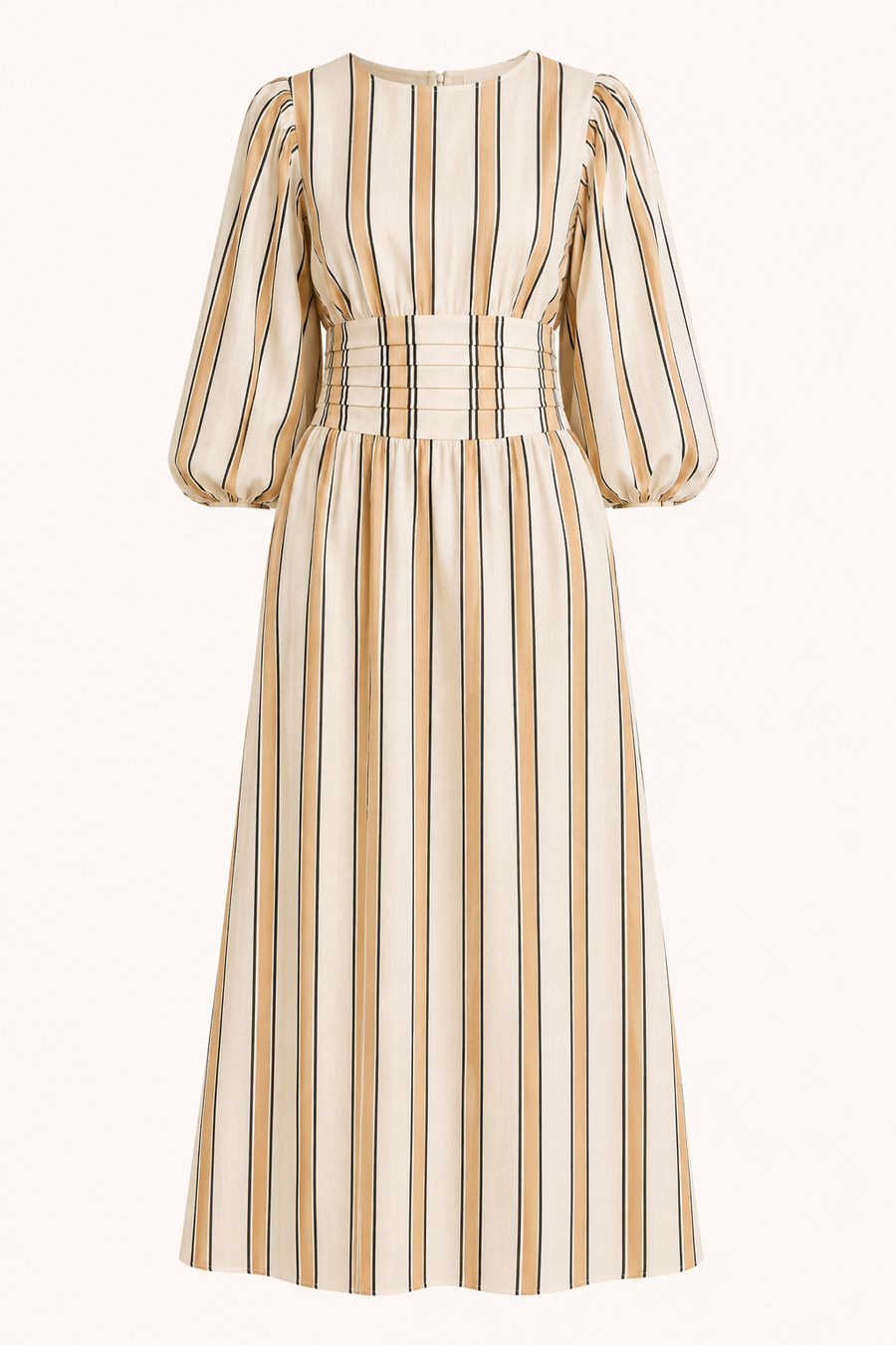 Larissa Striped Puff-Sleeve Maxi Dress