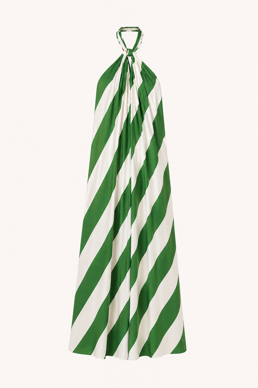 Luciana Striped Halter Maxi Dress