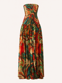 Hellen Strapless Printed Maxi Dress