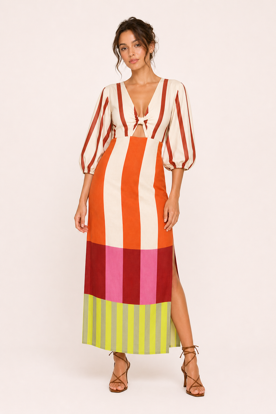 Frida Striped Midi Dress