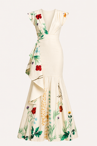 Elke Floral V-Neck Maxi Dress