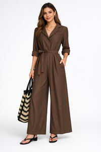 Edna Wide-Leg V-Neck Jumpsuit