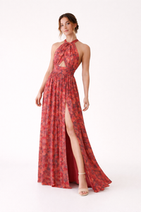 Ennis Floral Halter Dress