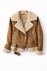 Caroline – Shearling Aviator Suede Jacket