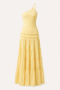 Lisbos One-Shoulder Ruffle Maxi Dress