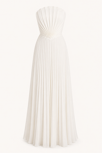 Tomiris Pleated Strapless Maxi Dress