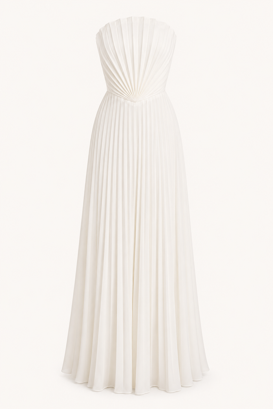 Tomiris Pleated Strapless Maxi Dress