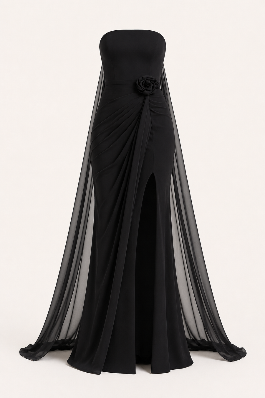 Monika Strapless Draped Maxi Dress
