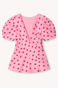 Romy Polka Dot Puff-Sleeve Blouse