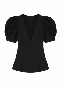 Romy Polka Dot Puff-Sleeve Blouse