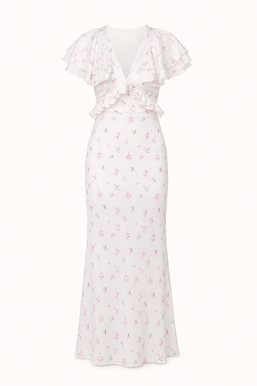 Hedda Floral Ruffle Midi Dress