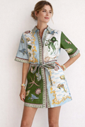 Rosenda Nautical Print Mini Dress