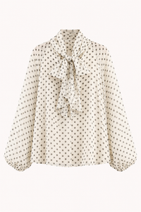 Hannelore Polka Dot Bow Blouse