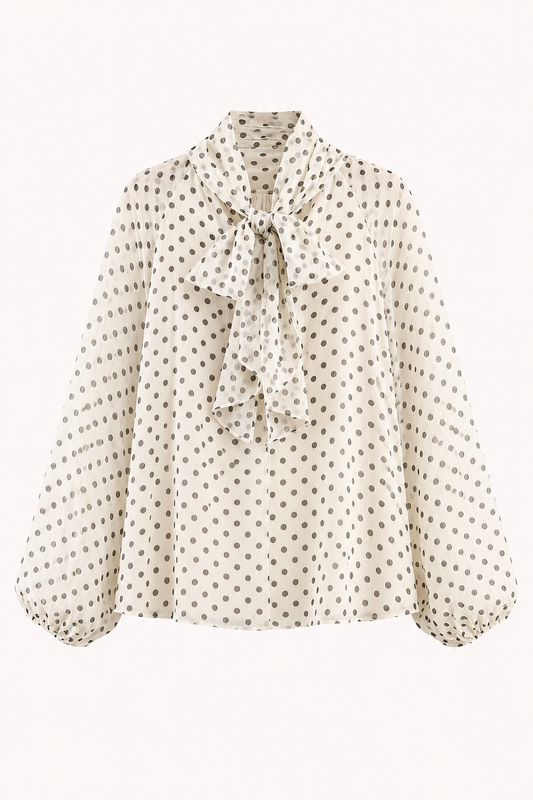 Hannelore Polka Dot Bow Blouse