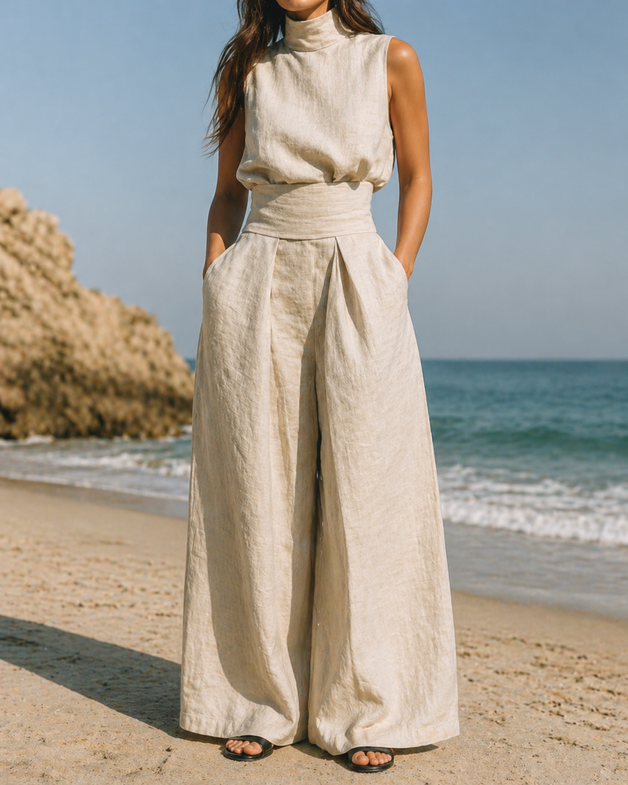 Isolyn – Elegant Aleia Cotton and Linen Two-Piece Set
