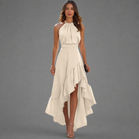 Carissa - Asymmetric Halterneck Midi Dress