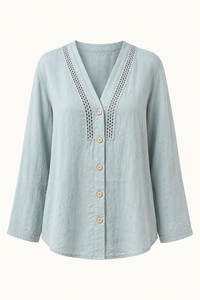 Kamila Linen V-Neck Blouse
