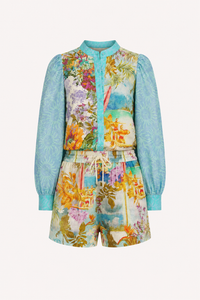 Annika Floral Blouse and Shorts Set