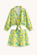 Jorinde Lemon Print Shirt and Shorts Set