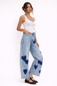 Margaret Heart-Print Jeans
