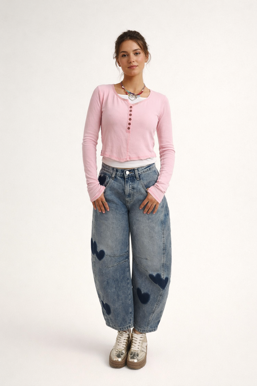 Elodie Heart Denim Pants