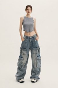 Gabriela Multi-Pocket Cargo Jeans
