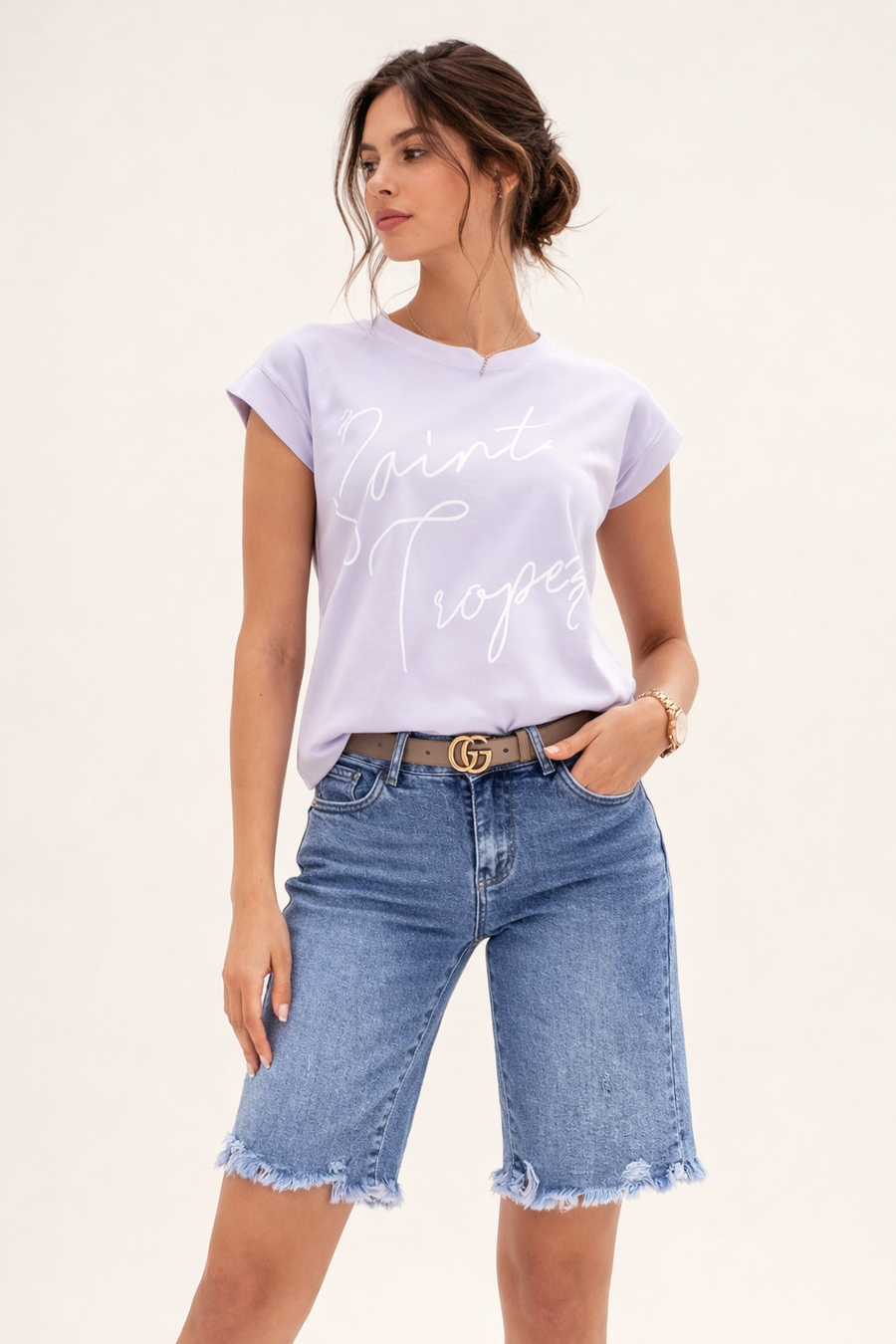 Klary Frayed Denim Shorts