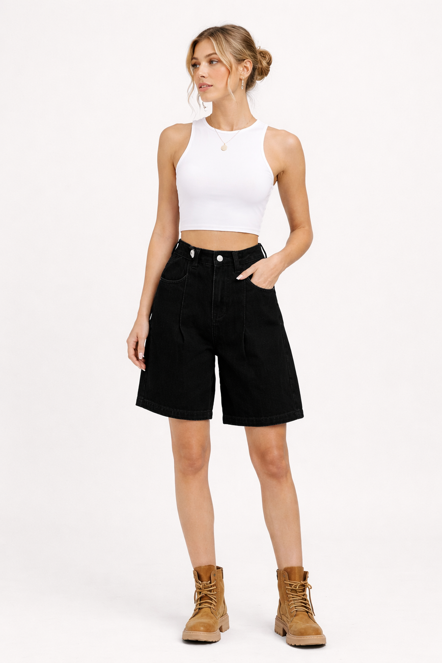 Erika Denim Bermuda Shorts