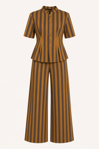 Caussie Blouse and Wide-Leg Trousers Set