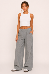 Naire Striped Wide-Leg Pants