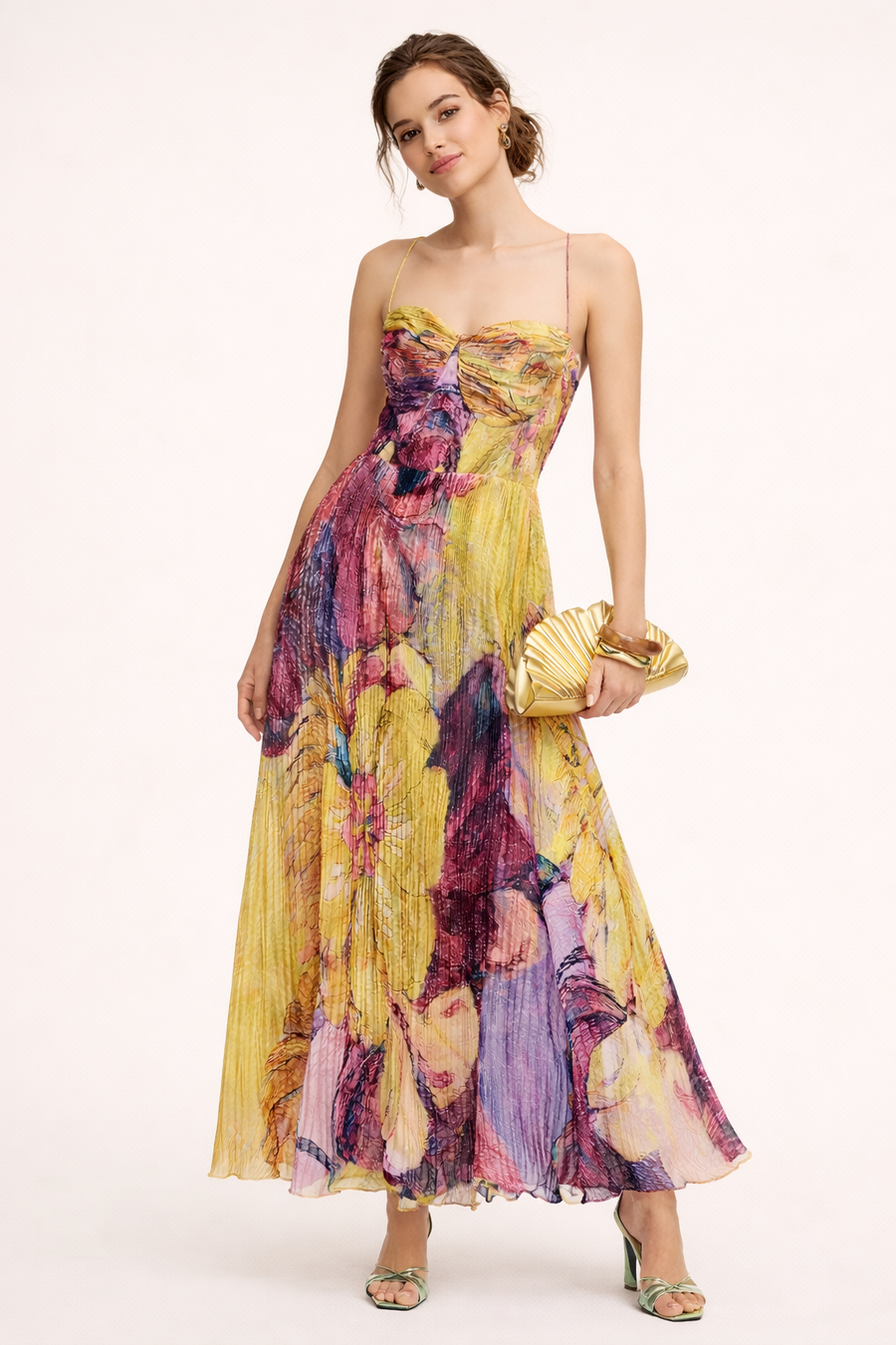 Camila Floral Pleated Maxi Dress