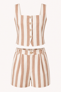 Rieke Striped Vest & Shorts Set
