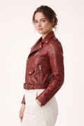 Greta Faux Leather Biker Jacket