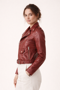 Greta Faux Leather Biker Jacket