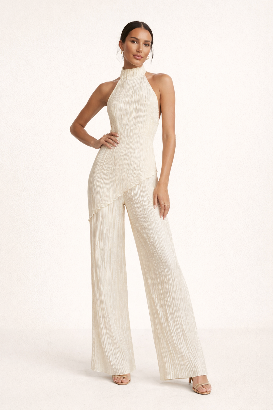 Sigrid Halter Top and Wide-Leg Trousers Set