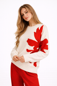 Elina Floral Crew-Neck Sweater
