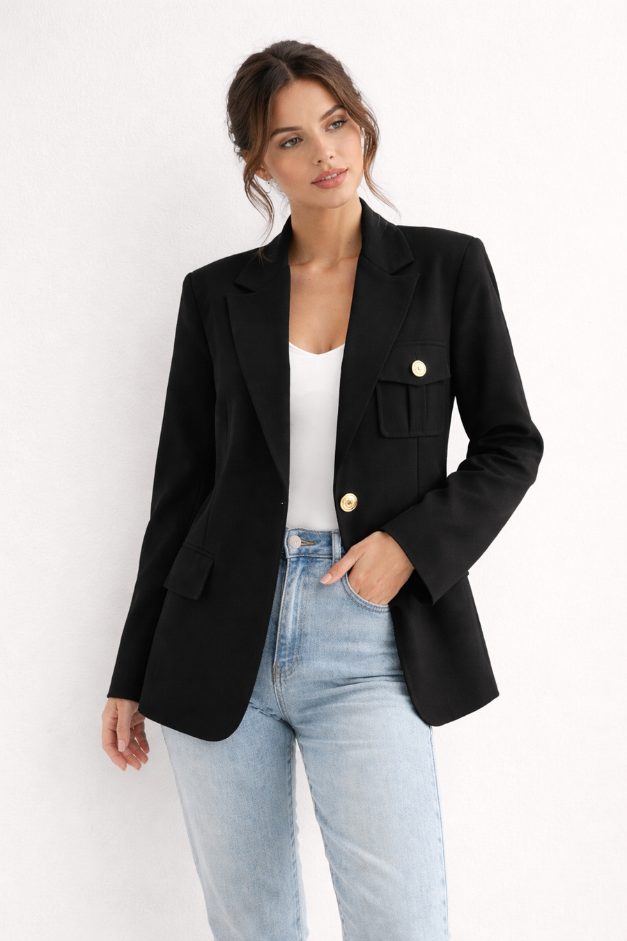 Luma Straight-Fit Lapel Blazer