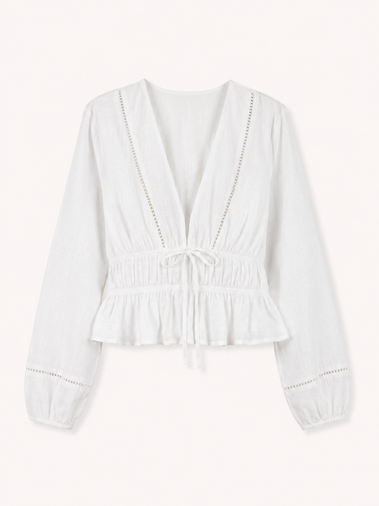 Vera V-Neck Bow Blouse